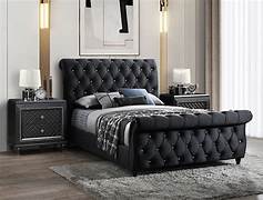Diamond studded Sleigh Bed