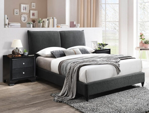 Grey Queen Platform Bed