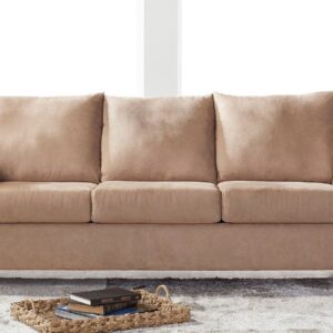 Tan Micro- Fiber Sofa