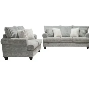 Fuzzy Ribbed Sofa & Love